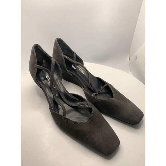 Vera Gomma Italian Gray Suede Wedge - Picture 1 of 7